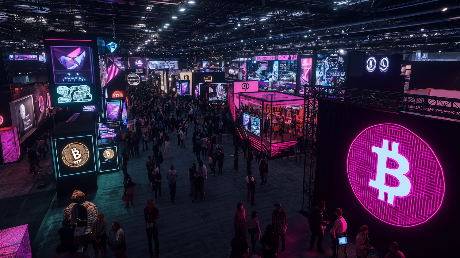 A person looks overwhelmed by complex crypto charts and jargon on multiple screens, reflecting the initial confusion beginners face.