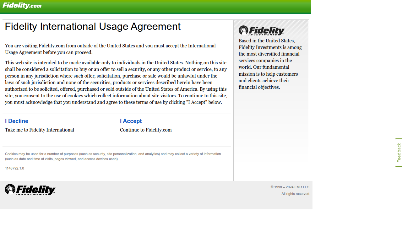 The homepage of Fidelity Investments, a major financial player offering regulated investment options, including crypto funds.